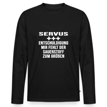 fernwandern bergwandern trekking höhenweg - Männer Premium Bio Langarmshirt - Schwarz - Vorne - Nico (187cm)