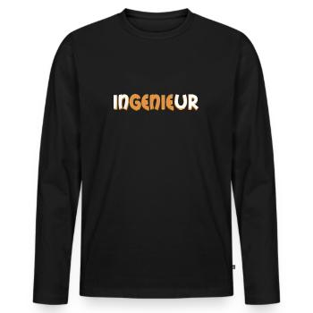 Engineer - Men's Premium Organic Long Sleeve Shirt - black - Front - Nico (187cm)
