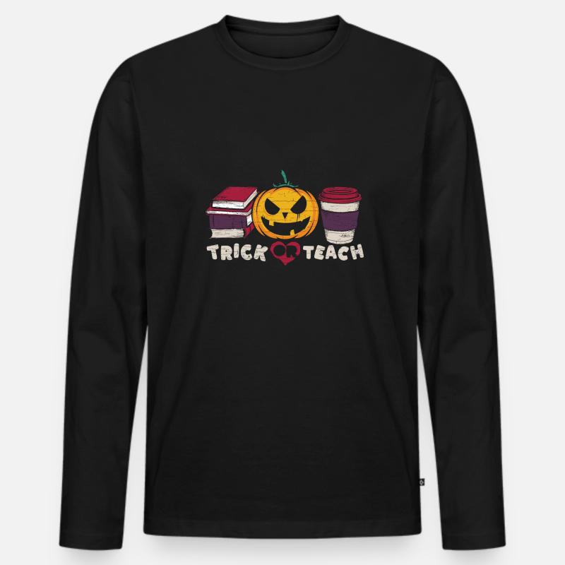 Lehrer Geschenkidee Halloween - Männer Premium Bio Langarmshirt - Schwarz
