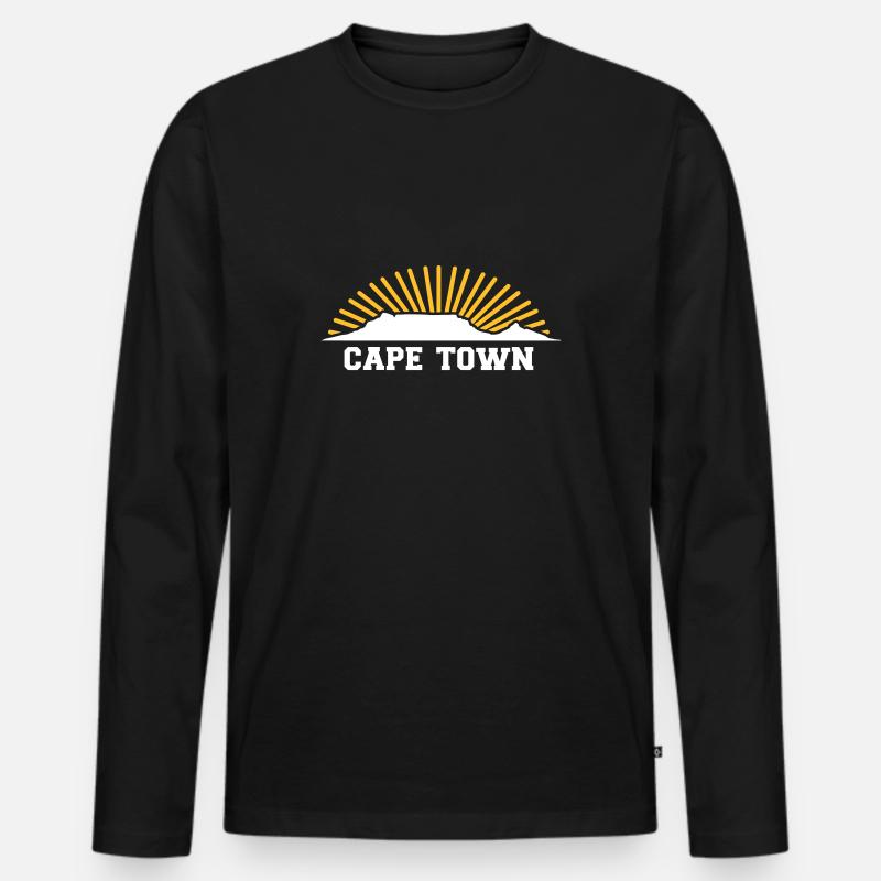 Kapstadt - Männer Premium Bio Langarmshirt - Schwarz
