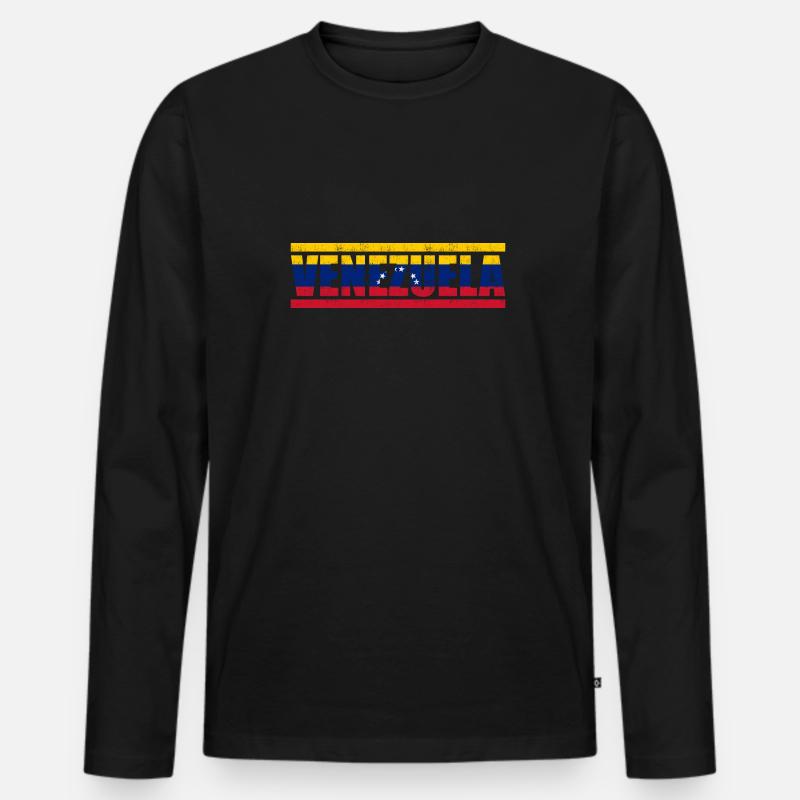 Venezuela - Männer Premium Bio Langarmshirt - Schwarz