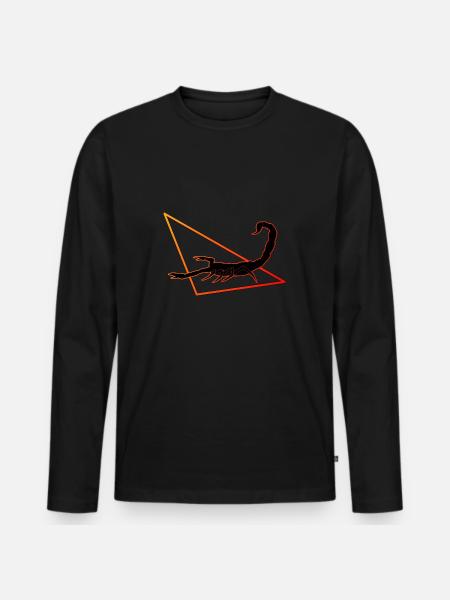 Skorpion in rot/orange - Männer Premium Bio Langarmshirt - Schwarz