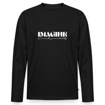 Imagine Créer une possibilité - T-shirt manches longues Premium bio Homme - noir - Devant - Nico (187cm)