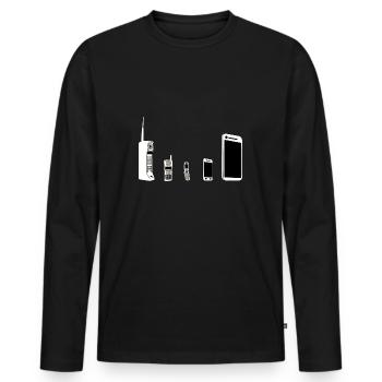 Mobile Phone Evolution - Men's Premium Organic Long Sleeve Shirt - black - Front - Nico (187cm)