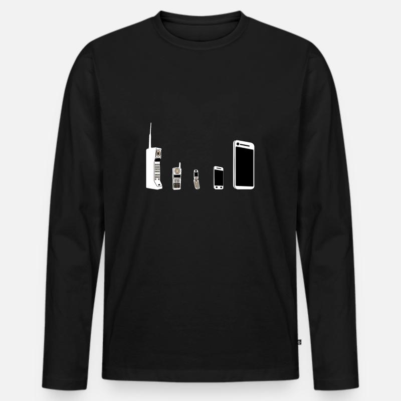 Mobile Phone Evolution - Men's Premium Organic Long Sleeve Shirt - black