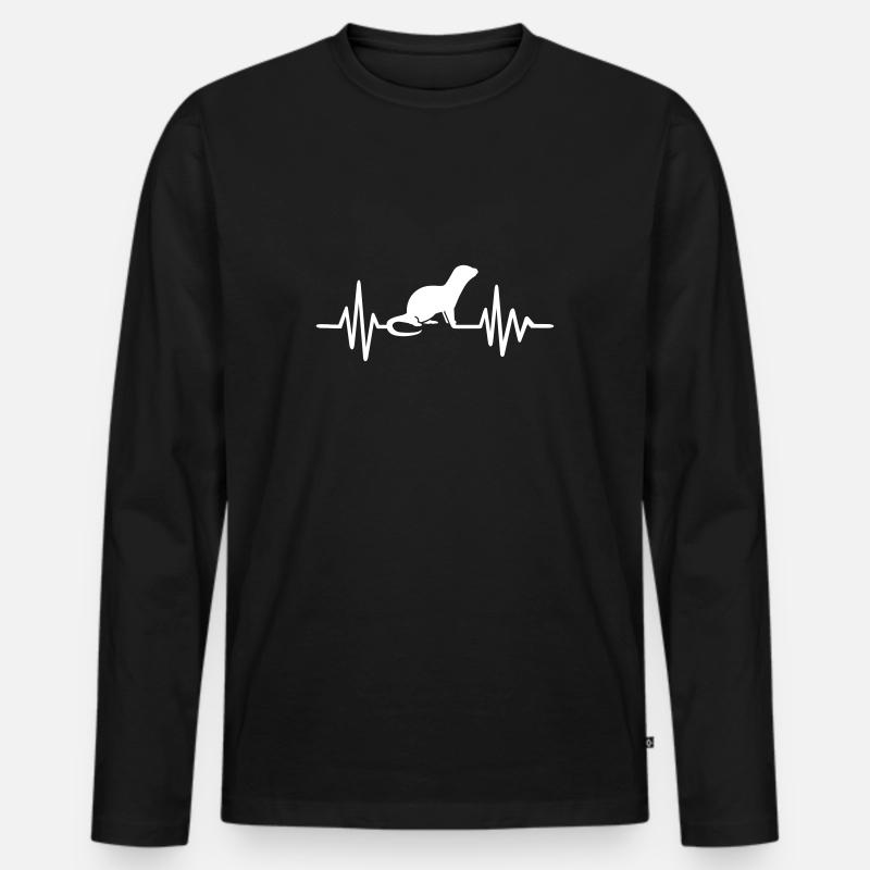 Otter - Männer Premium Bio Langarmshirt - Schwarz