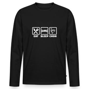 Chor - Männer Premium Bio Langarmshirt - Schwarz - Vorne - Nico (187cm)