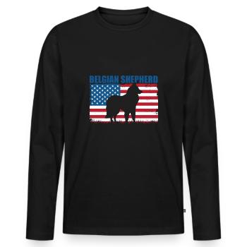 Berger Belge - T-shirt manches longues Premium bio Homme - noir - Devant - Nico (187cm)