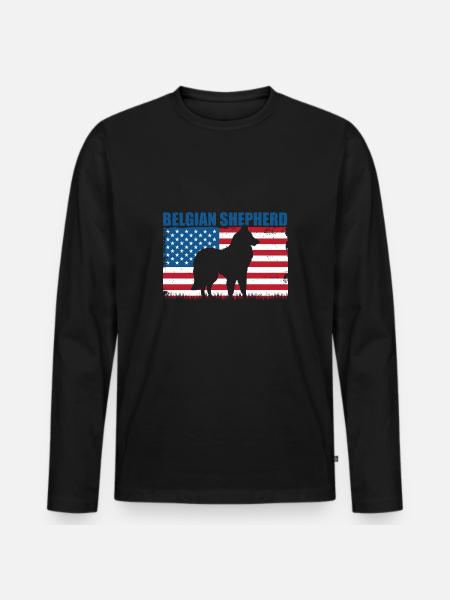Belgian Shepherd - Men's Premium Organic Long Sleeve Shirt - black