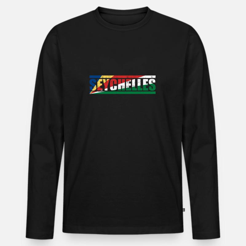 Seychellen - Männer Premium Bio Langarmshirt - Schwarz
