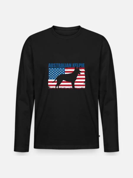 Australian Kelpie - Men's Premium Organic Long Sleeve Shirt - black