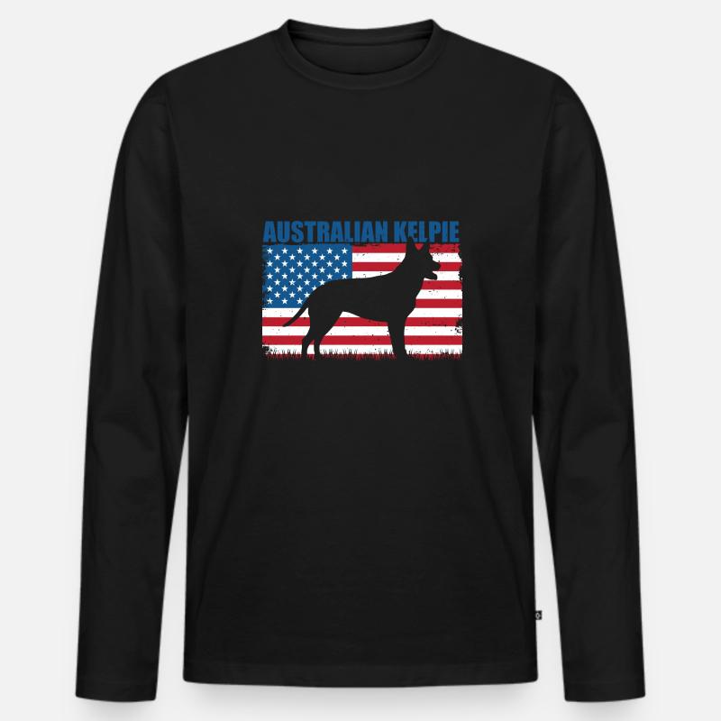 Australian Kelpie - Männer Premium Bio Langarmshirt - Schwarz