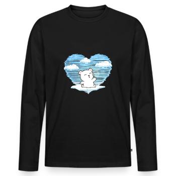 L’ours polaire nageur hivernal adore se baigner dans la glace dans le trou de glace - T-shirt manches longues Premium bio Homme - noir - Devant - Nico (187cm)