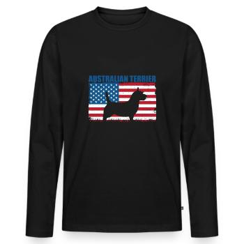 Australian Terrier - Männer Premium Bio Langarmshirt - Schwarz - Vorne - Nico (187cm)