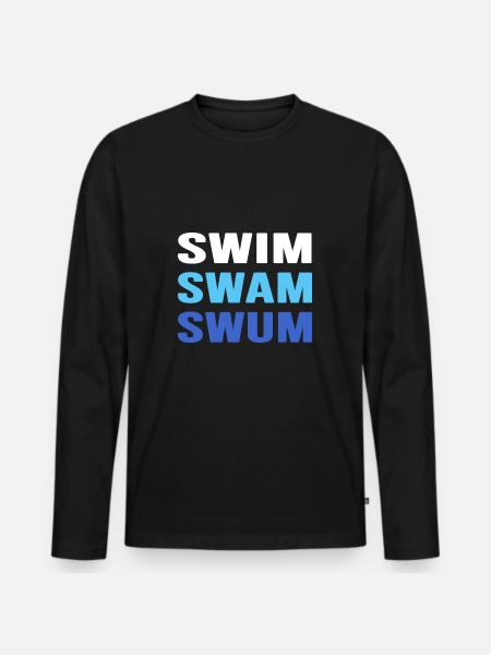 Schwimmen Schwimmer schwimmt Schwimmabzeichen - Männer Premium Bio Langarmshirt - Schwarz