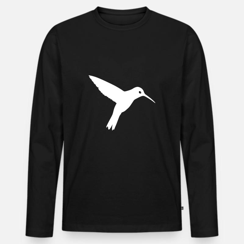 Kolibri - Männer Premium Bio Langarmshirt - Schwarz