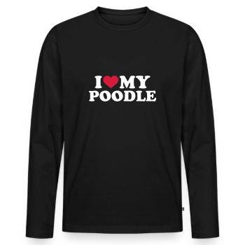 poodle - Men's Premium Organic Long Sleeve Shirt - black - Front - Nico (187cm)