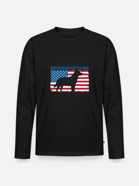 Australian Cattle Dog - Men's Premium Organic Long Sleeve Shirt - black