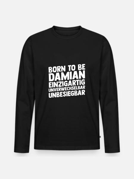 First name Damian - Men's Premium Organic Long Sleeve Shirt - black
