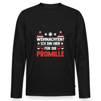 Santa Claus Christmas Party Christmas Mulled Wine - Men's Premium Organic Long Sleeve Shirt - black - Front - Nico (187cm)