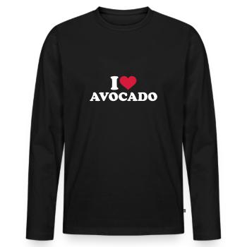 Avocado - Männer Premium Bio Langarmshirt - Schwarz - Vorne - Nico (187cm)