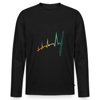 Flute Heartbeat Flute - Men's Premium Organic Long Sleeve Shirt - black - Front - Nico (187cm)