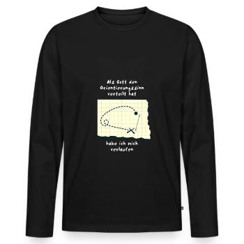 sense of direction - Men's Premium Organic Long Sleeve Shirt - black - Front - Nico (187cm)