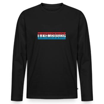 Luxembourg - Men's Premium Organic Long Sleeve Shirt - black - Front - Nico (187cm)