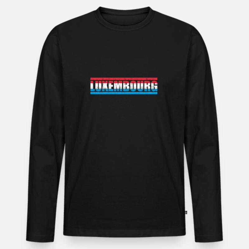 Luxemburg - Männer Premium Bio Langarmshirt - Schwarz