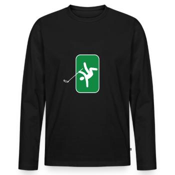 floorball floorball-exit floorball - Men's Premium Organic Long Sleeve Shirt - black - Front - Nico (187cm)