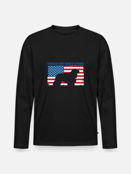 Cavalier King Charles Spaniel Geschenk - Männer Premium Bio Langarmshirt - Schwarz