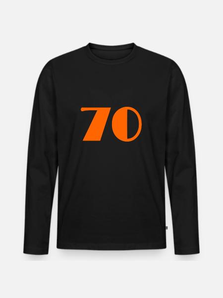 70. 70 ÅR. 70 ÅRS JUBILÆUM. FØDSELSDAG 70 ÅR. - Premium økologisk langærmet T-shirt til mænd - sort