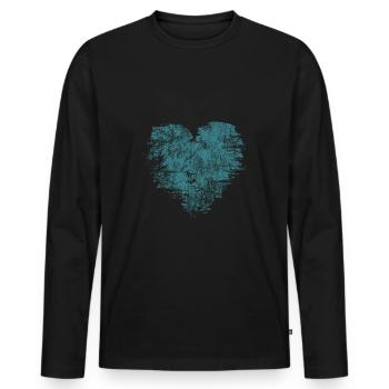 Herz - von Herzen - mit Liebe - Männer Premium Bio Langarmshirt - Schwarz - Vorne - Nico (187cm)