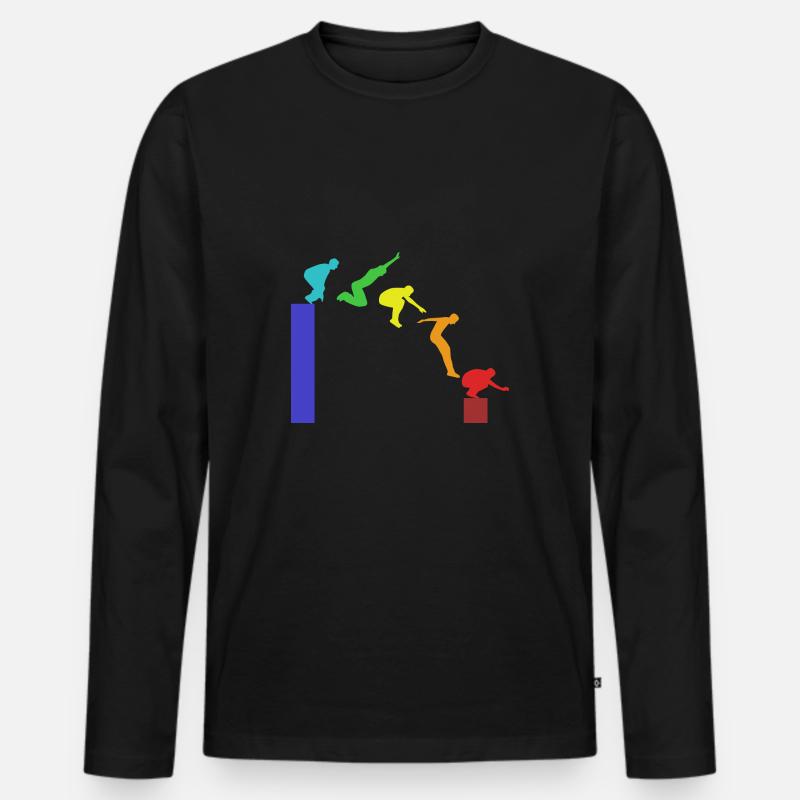 Parkour - Männer Premium Bio Langarmshirt - Schwarz
