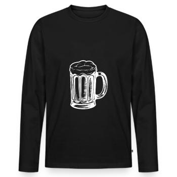 Chope de bière Beer - T-shirt manches longues Premium bio Homme - noir - Devant - Nico (187cm)