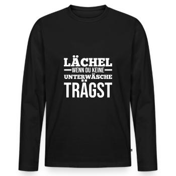 Smile when you're not wearing underwear - Men's Premium Organic Long Sleeve Shirt - black - Front - Nico (187cm)