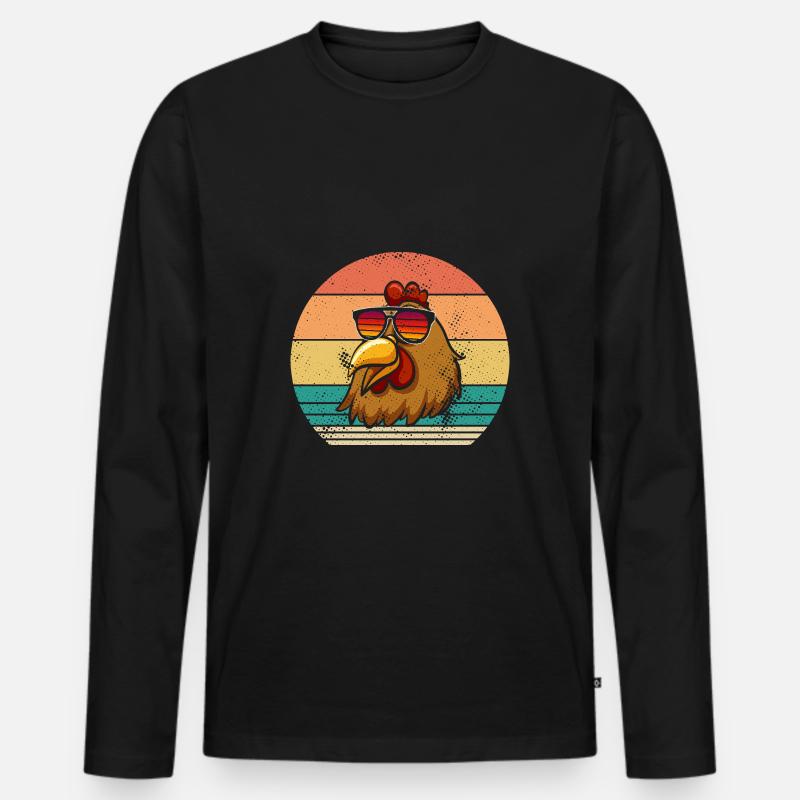 Hühner Henne - Männer Premium Bio Langarmshirt - Schwarz