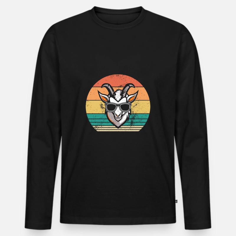 Ziegen - Männer Premium Bio Langarmshirt - Schwarz