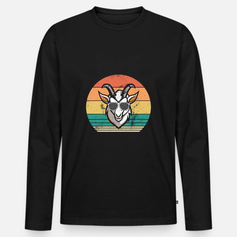 Ziegen - Männer Premium Bio Langarmshirt - Schwarz