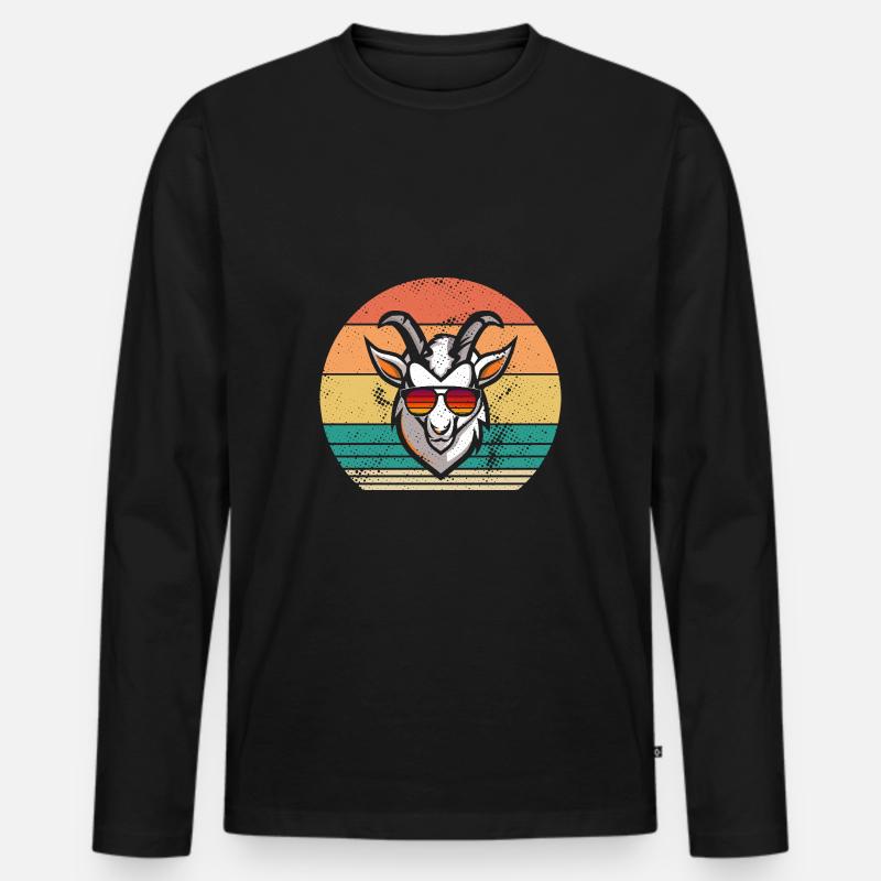 Ziegen - Männer Premium Bio Langarmshirt - Schwarz