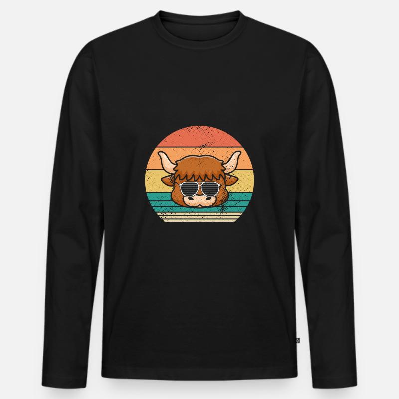 Büffel Rind Ochsen - Männer Premium Bio Langarmshirt - Schwarz