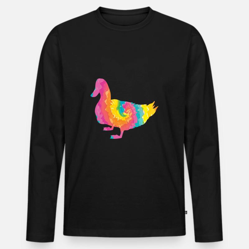 Enten - Männer Premium Bio Langarmshirt - Schwarz