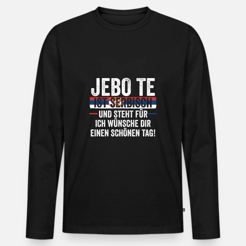 Serben Serbisch Serbien - Männer Premium Bio Langarmshirt - Schwarz