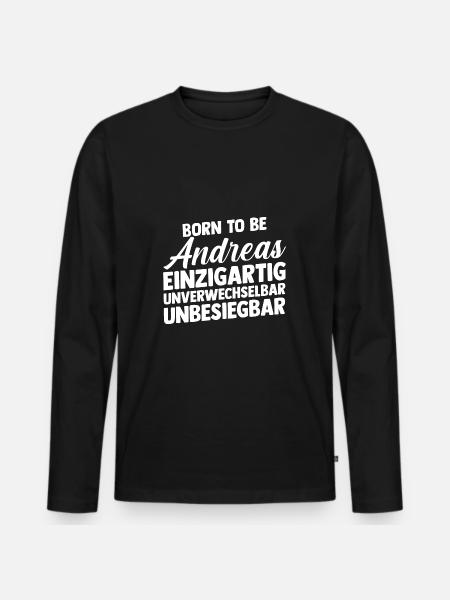 Vorname Andreas - Männer Premium Bio Langarmshirt - Schwarz