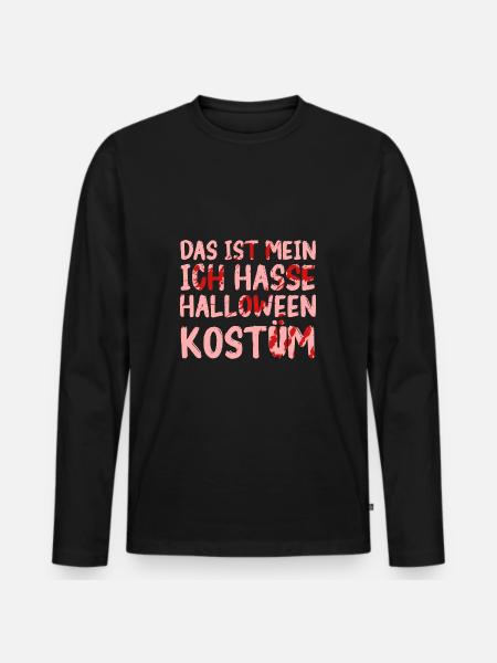 I Hate Halloween Costume - Men's Premium Organic Long Sleeve Shirt - black