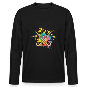 Field Hockey Players Field Hockey - Men's Premium Organic Long Sleeve Shirt - black - Front - Nico (187cm)