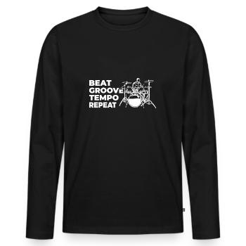 Beat Groove Tempo Repeat - T-shirt manches longues Premium bio Homme - noir - Devant - Nico (187cm)