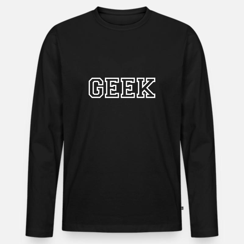 Geek - Männer Premium Bio Langarmshirt - Schwarz