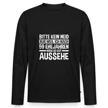 Marriage Tidal Wedding 59 Years Married Wedding - Men's Premium Organic Long Sleeve Shirt - black - Front - Nico (187cm)