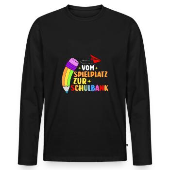 Kindergarten graduates school start school child enrollment - Men's Premium Organic Long Sleeve Shirt - black - Front - Nico (187cm)
